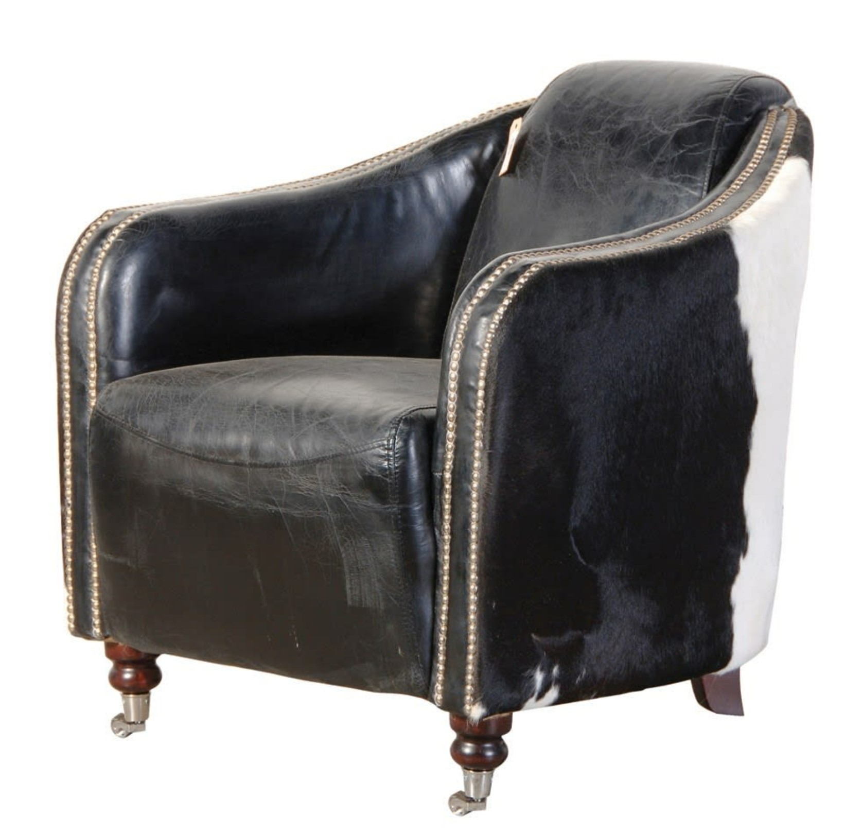 Black deals cowhide chair